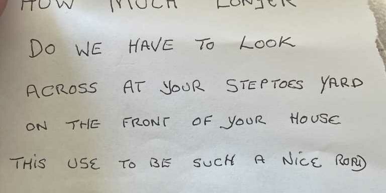 My neighbour left me a petty note accusing me of spoiling the road – I'm fuming | The Sun