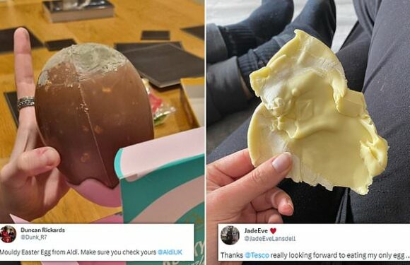 Shopper left fuming over MOULDY Aldi Easter egg