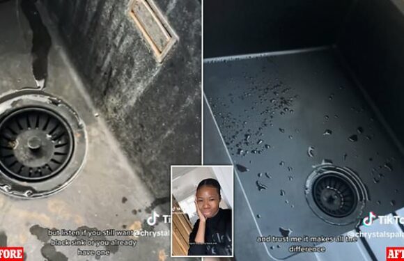 Woman reveals how she keeps trendy black sink gleaming