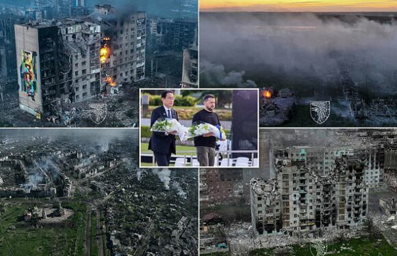 Putin's destruction in Bakhmut as Zelensky compares it to Hiroshima