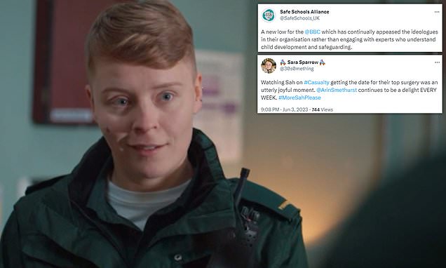 Campaigners slam BBC Casualty episode after top surgery is discussed