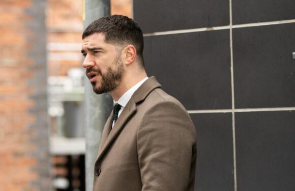 Adam broken and enraged in Corrie as he discovers Damon is the dad