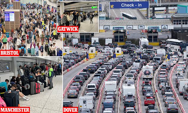 Airports packed as Brits rush abroad for the summer
