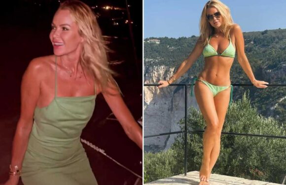 Amanda Holden looks incredible as she goes braless on holiday in figure-hugging dress for late night boat ride | The Sun