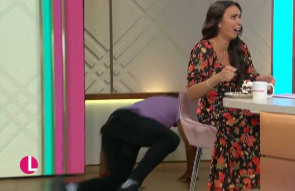 Andi Peters throws Lorraine show into chaos as he takes a tumble live on air | The Sun