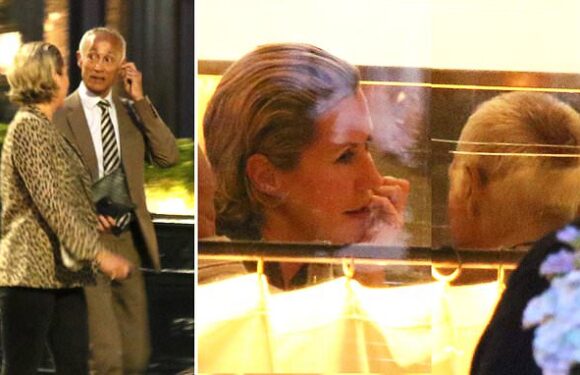 Andrew Ridgeley dines out with a mystery blonde