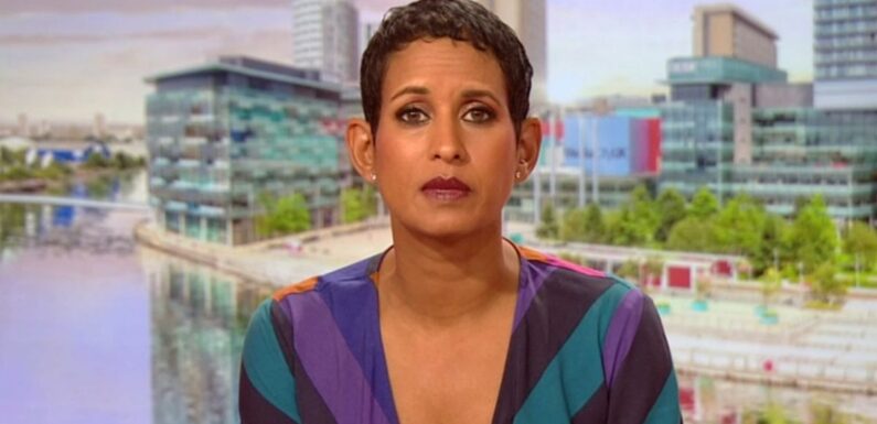 BBC Breakfasts Naga Munchetty speaking to producers as she fumes at co-host