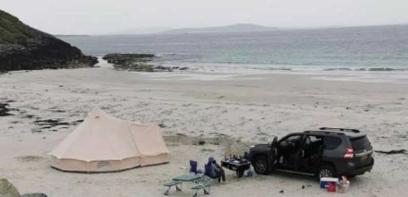 Campers on Isle of Harris upset locals after driving onto beach