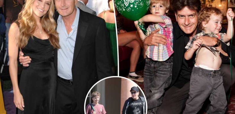 Charlie Sheen spends the day with one of his, Brooke Muellers sons in rare sighting