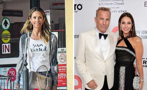 Costner’s smiling wife spotted after holiday with his pal and is back in mansion