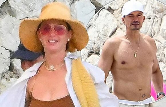 EXCLUSIVE: Katy Perry flaunts her incredible figure in a brown bikini