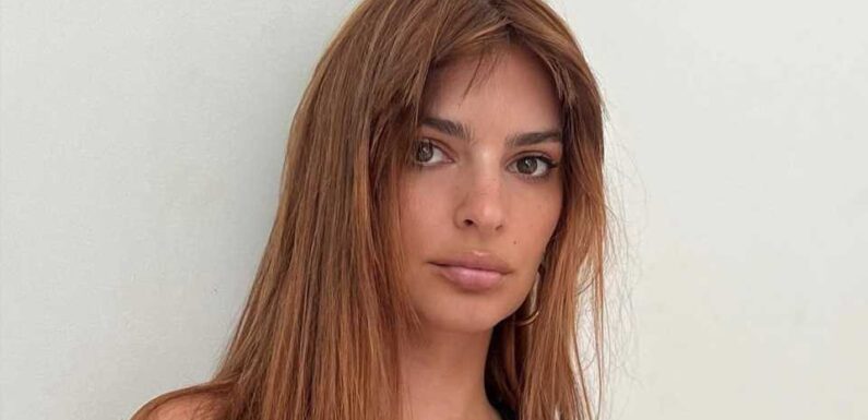 Emily Ratajkowski almost suffers wardrobe malfunction in barely-there bikini as she sprawls on the floor for sexy pic | The Sun