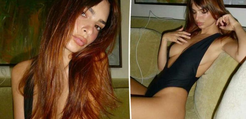 Emily Ratajkowski shows off her new red hair in steamy snaps