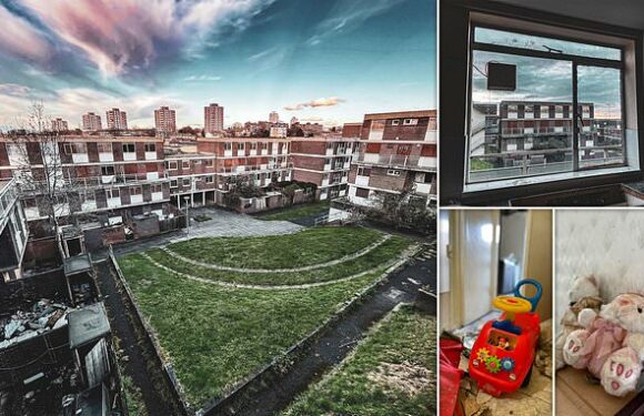 Explorer finds abandoned housing development where toys sit untouched