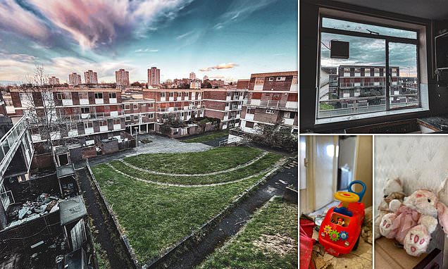 Explorer finds abandoned housing development where toys sit untouched