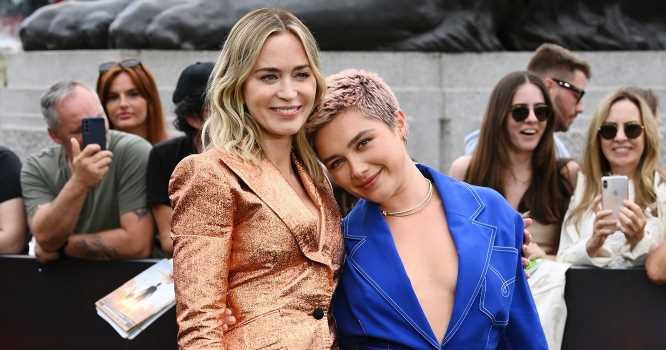 Florence Pugh Saves Emily Blunt From Wardrobe Malfunction