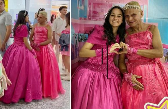Grandpa celebrates 56th birthday with granddaughter at Barbie premiere