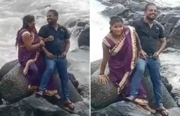 Horror moment mum is swept to her death posing for seaside snap in front of her horrified kids screaming ‘mummy, mummy’ | The Sun