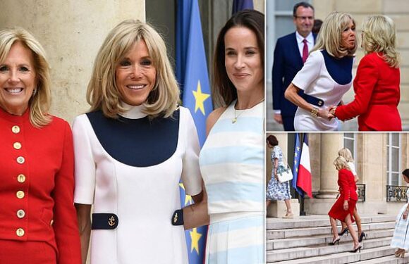 Jill and Ashley Biden meet France's first lady Brigitte Macron