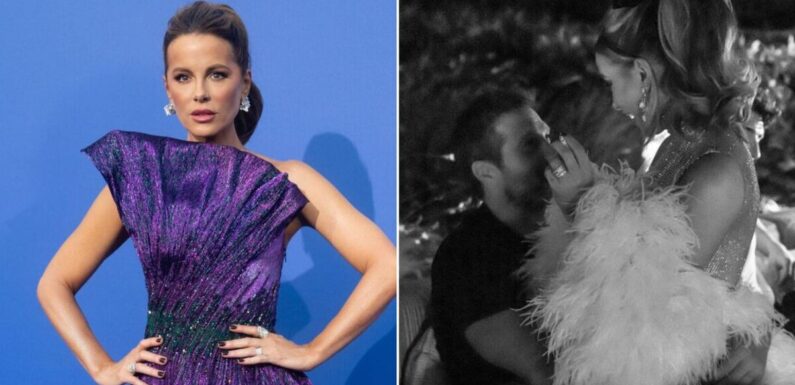 Kate Beckinsale addresses engagement rumours as she flashes ring