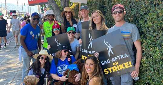 Kevin McKidd and GF Danielle Savre Join Shondaland Stars at SAG Strike