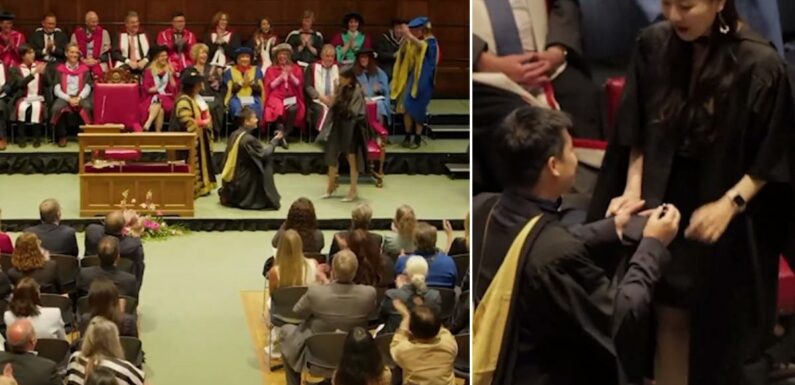 Man accused of stealing girlfriend's moment after proposing at graduation