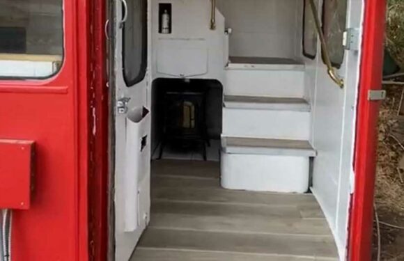 Man converts double decker bus into luxe tiny home that sleeps four with tons of storage, but people have the same issue | The Sun