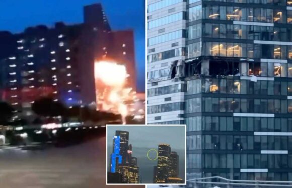 Moment Ukrainian kamikaze drone attack rocks Moscow just miles from Kremlin as Putin ally warns of nuke retaliation | The Sun