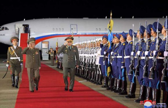 North Korea rolls out red carpet for Putin’s defence chief as Russia begs Kim Jong-un for weapons | The Sun