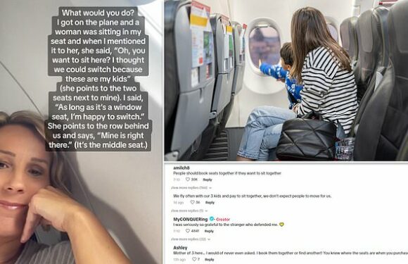 Passenger refuses to give up window seat for mom to be near children