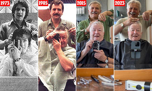 Photographer, 78, takes selfies at the barbershop since the 1970s
