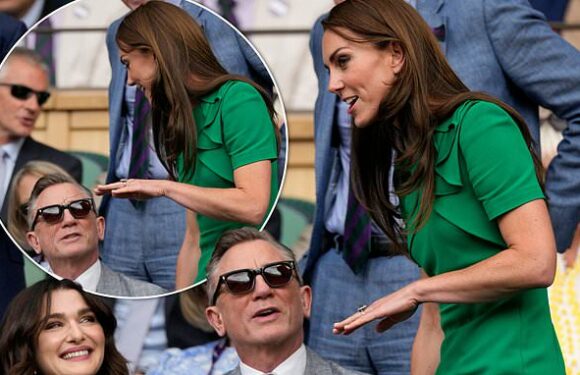 Princess Kate dazzles as she chats to Daniel Craig at Wimbledon