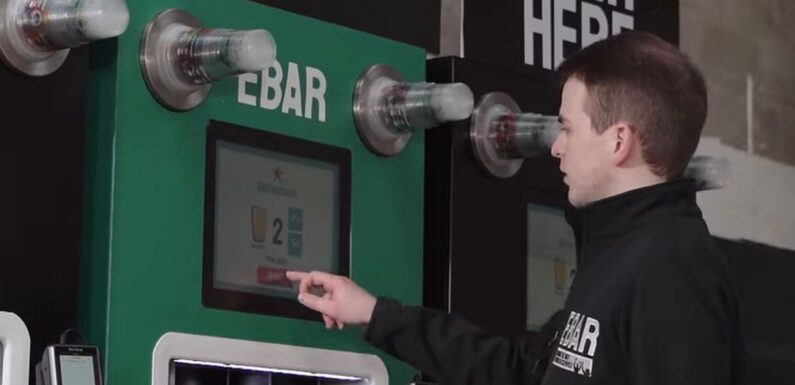 Robot beer vending machines pour 150 perfect pints per hour for thirsty fans