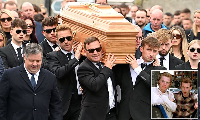 Ronan Keating is among pallbearers carrying his brother's coffin