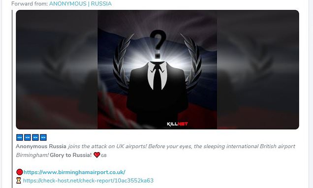 Russian hackers say they've taken down two British airport's websites