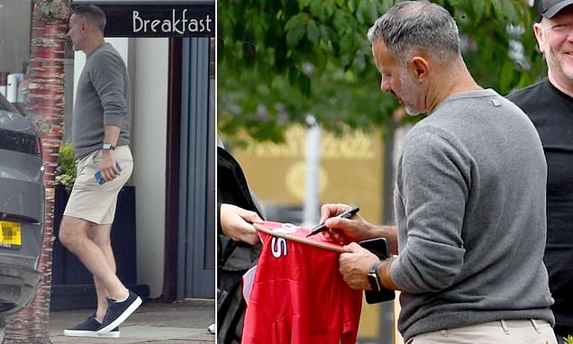 Ryan Giggs enjoys coffee with a friend as he plans his future