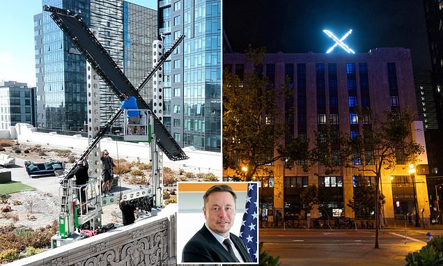 San Francisco REMOVES Elon Musk's giant 'X' sign over permit violation