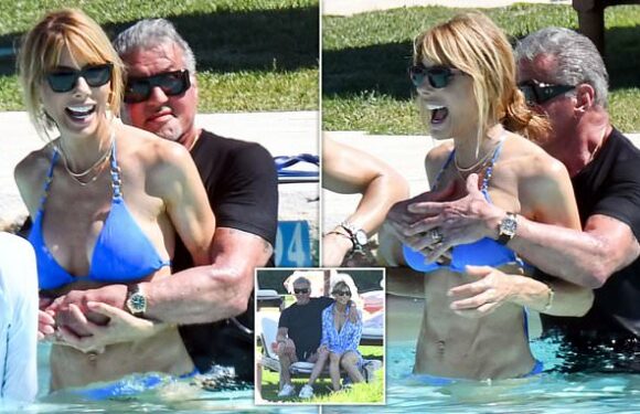 Sylvester Stallone, 77, frolics with stunning wife Jennifer Flavin, 54