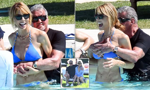 Sylvester Stallone, 77, frolics with stunning wife Jennifer Flavin, 54