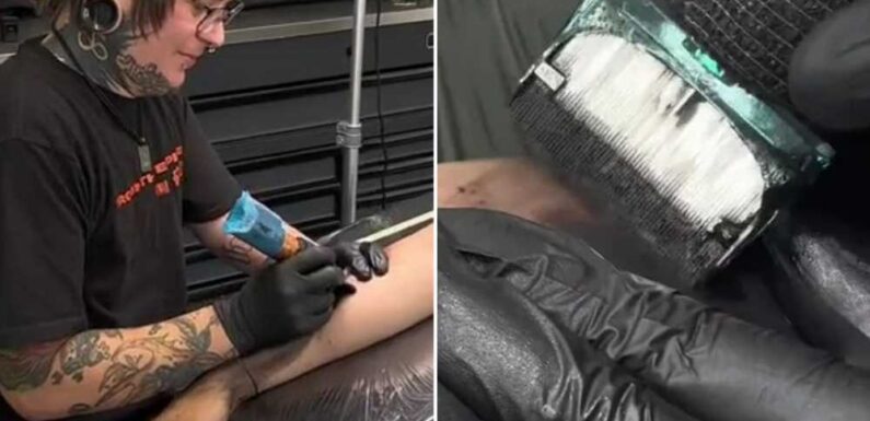 Tattooist leave people 'terrified' as he shows what’s really involved when you get a blackout inking | The Sun