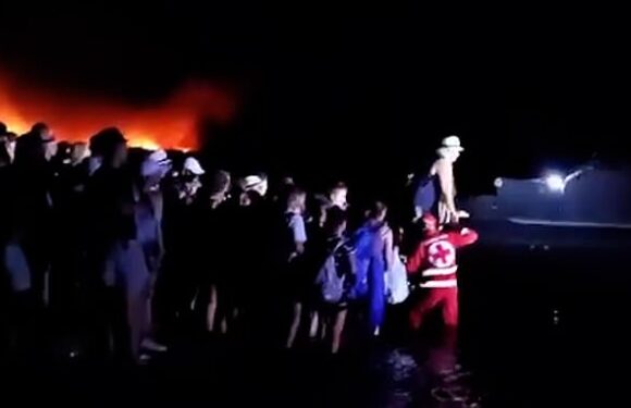 Terrified tourists loaded onto escape vessels as Rhodes wildfires rage