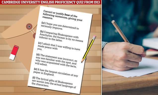 Tricky English quiz dating back to 1913 released by Cambridge