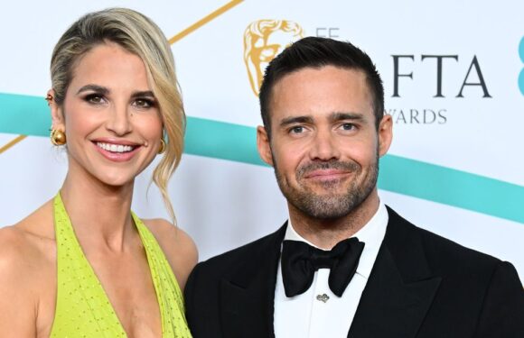 Vogue Williams and Spencer Matthews show off their toned figures on beach holiday