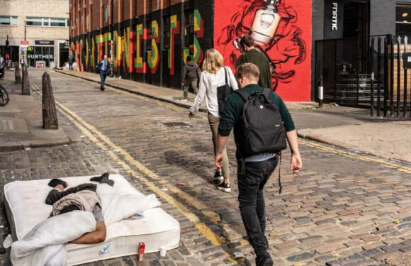 We sleep rough on a street with drugs addicts at one end and millionaires in skyscrapers and £500k flats at the other | The Sun