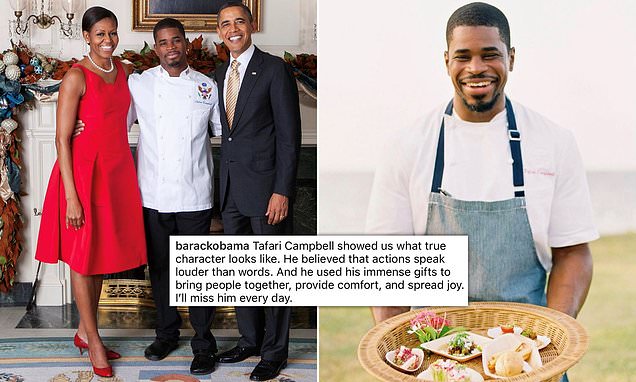 Barack and Michelle Obama pay tribute to personal chef Tafari Campbell