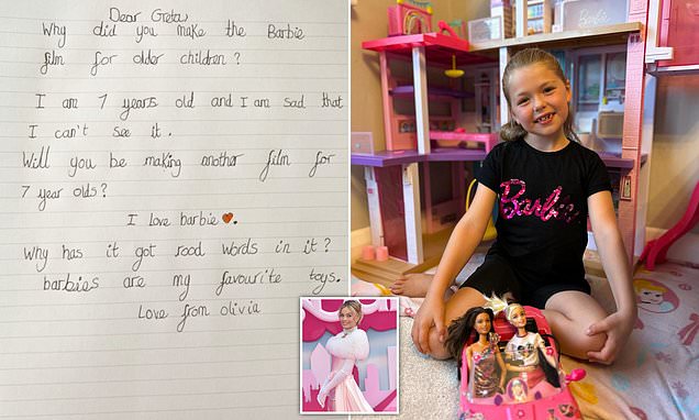 Barbie fan,7, writes letter to director Greta Gerwig demanding PG film