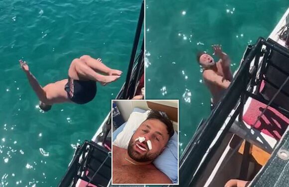 British tourist backflips into sea but smashes face onto side of boat