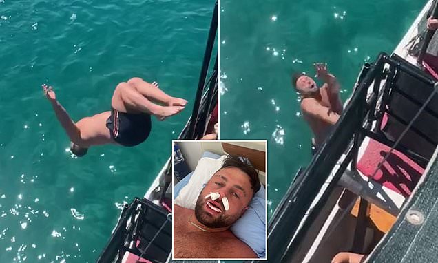 British tourist backflips into sea but smashes face onto side of boat