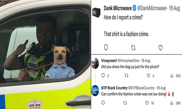 Call the fashion police! Officers confiscate dog wer her pet
