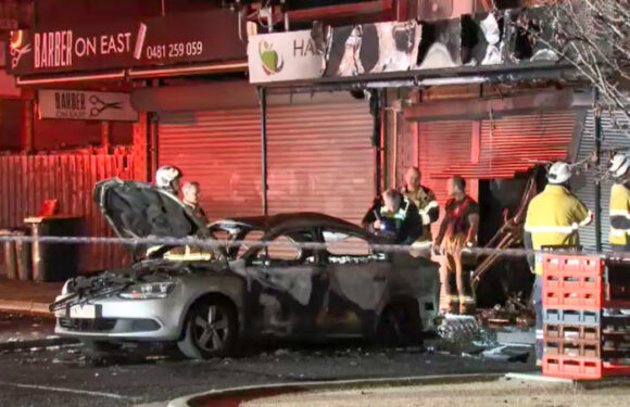 Car rammed into fruit and veg shop before suspicious blaze